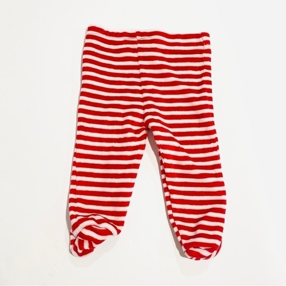 NWOT Koala Kids Newborn/Infant Striped Christmas Santa Footie Pants - Picture 5 of 5